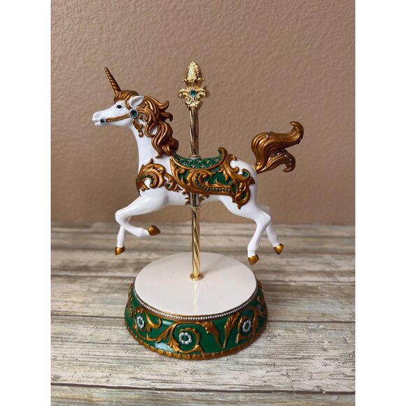 Hamilton Collection Jeweled Unicorn Carousel Collection Figurines 2004 Set of 3 - Picture 9 of 16